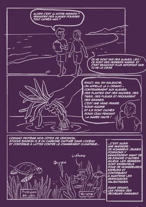 Croquis de la planche 1, avec les textes