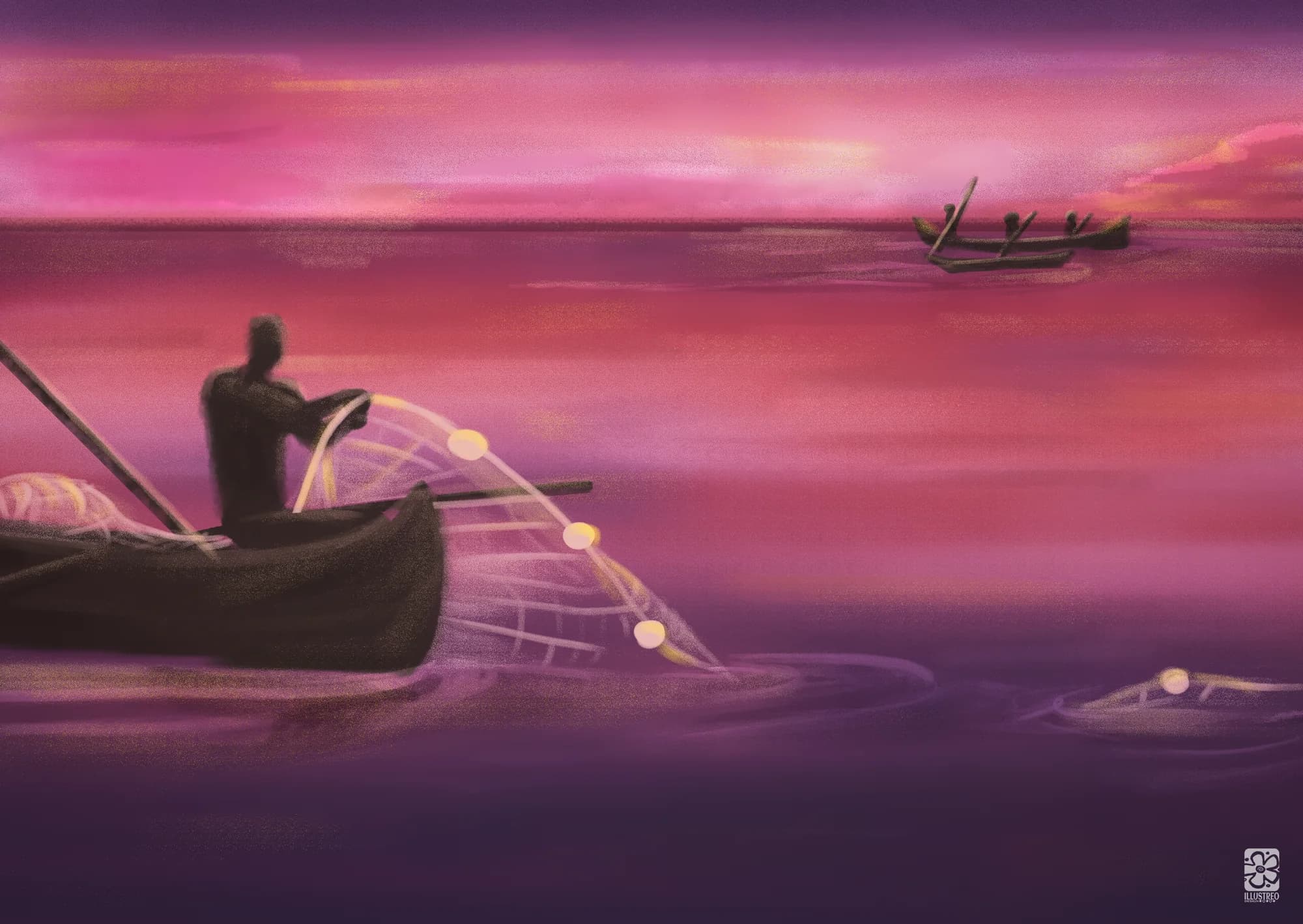Pêcheur à l'aube
